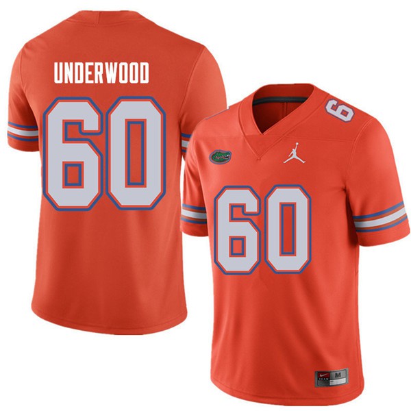 Jordan Brand Men #60 Houston Underwood Florida Gators College Football Jerseys Orange